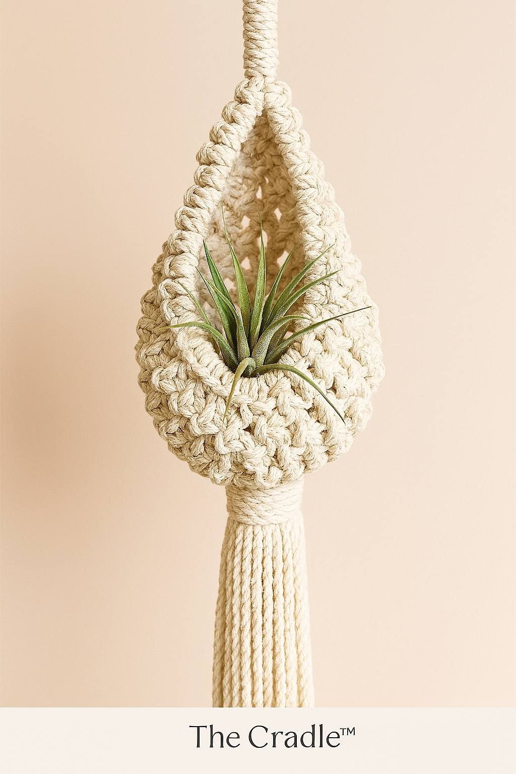 The Cradle™ Handwoven Air Plant Holder – Macramé Hanging Display
